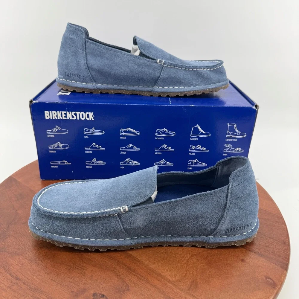 Birkenstock Utti Slip On Elemental Blue Suede Loafers 1027323 Men EU 43/US 10